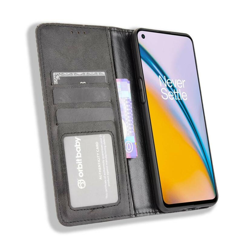 Flip Cover OnePlus Nord 2 5G Effet Cuir Vintage Stylisé Flip Cover OnePlus Nord 2 5G Effet Cuir Vintage Stylisé