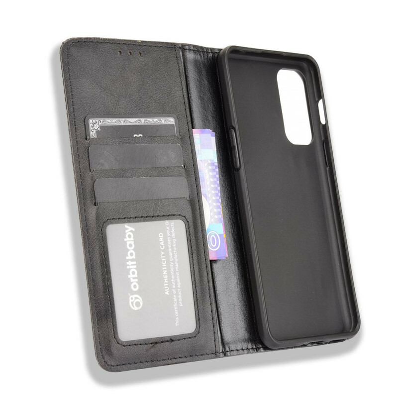 Flip Cover OnePlus Nord 2 5G Effet Cuir Vintage Stylisé Flip Cover OnePlus Nord 2 5G Effet Cuir Vintage Stylisé