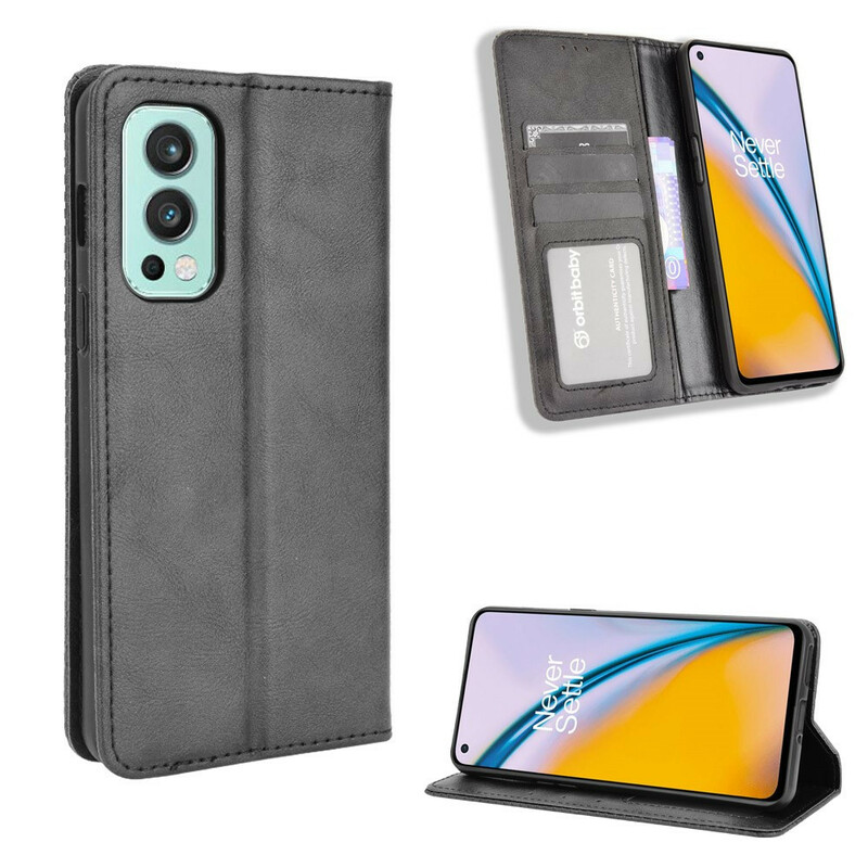 Flip Cover OnePlus Nord 2 5G Effet Cuir Vintage Stylisé Flip Cover OnePlus Nord 2 5G Effet Cuir Vintage Stylisé