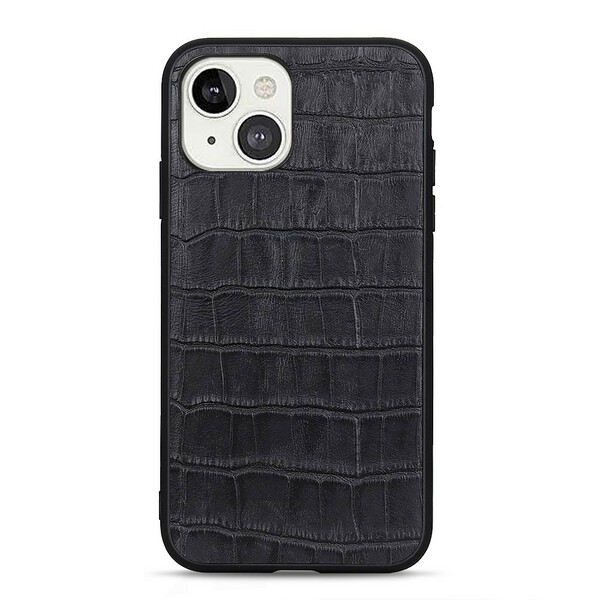 Coque iPhone 13 Véritable Cuir Texture Crocodile