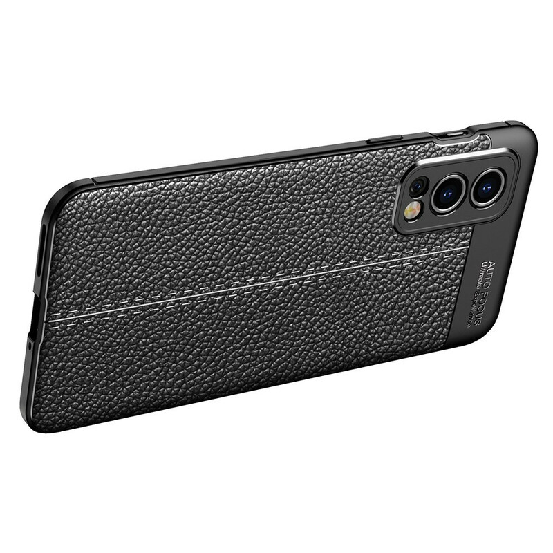 Coque OnePlus Nord 2 5G Effet Cuir Litchi Double Line Coque OnePlus Nord 2 5G Effet Cuir Litchi Double Line