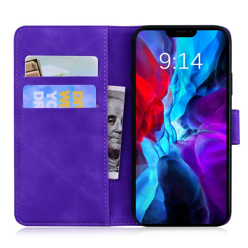 Housse iPhone 13 Style Cuir Couture Housse iPhone 13 Style Cuir Couture