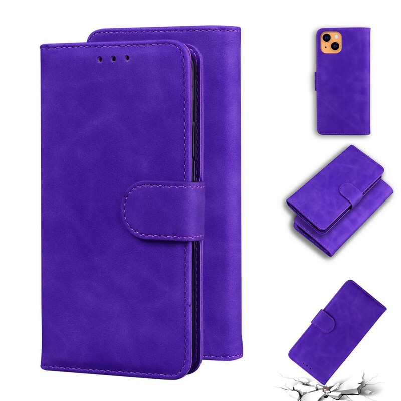 Housse iPhone 13 Style Cuir Couture Housse iPhone 13 Style Cuir Couture