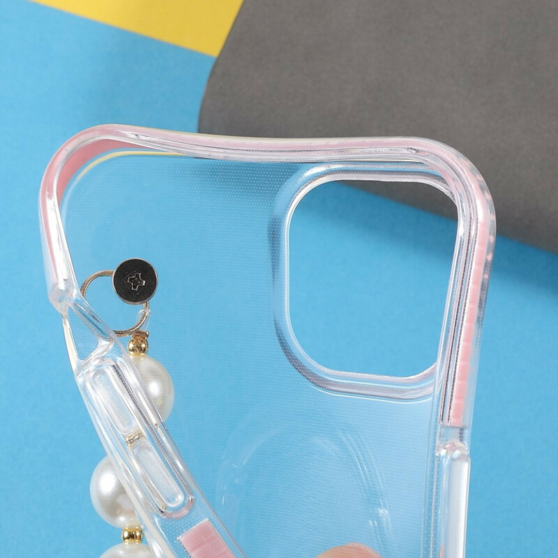 Coque iPhone 13 Silicone Bracelet Perles Coque iPhone 13 Silicone Bracelet Perles