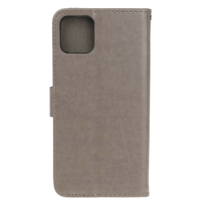 Housse iPhone 13 Papillons et Fleurs à Lanière Housse iPhone 13 Papillons et Fleurs à Lanière