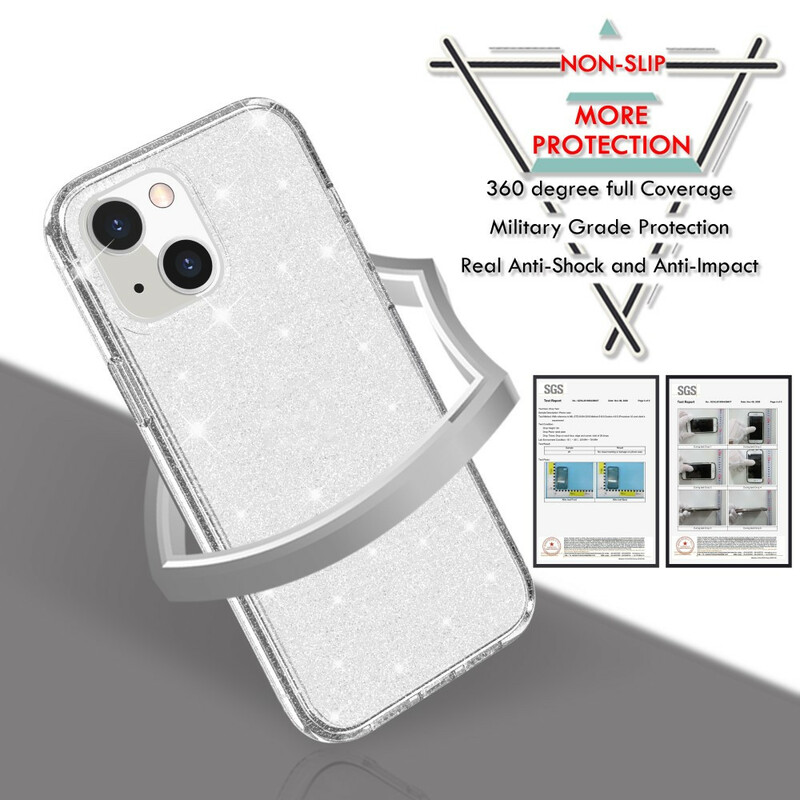Coque iPhone 13 Transparente Paillettes Coque iPhone 13 Transparente Paillettes