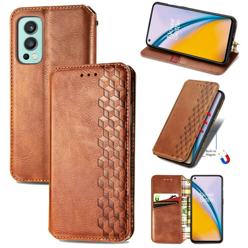Flip Cover OnePlus Nord 2 5G Effet Cuir Texture Diamant Flip Cover OnePlus Nord 2 5G Effet Cuir Texture Diamant