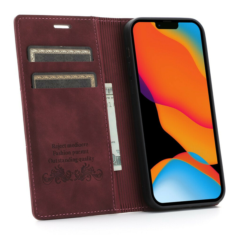 Flip Cover iPhone 13 Style Cuir Couture Fermoir Magnétique Flip Cover iPhone 13 Style Cuir Couture Fermoir Magnétique