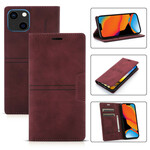 Flip Cover iPhone 13 Style Cuir Couture Fermoir Magnétique Flip Cover iPhone 13 Style Cuir Couture Fermoir Magnétique
