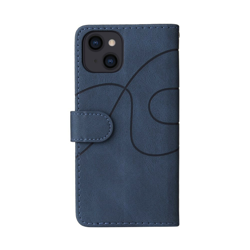 Housse iPhone 13 Simili Cuir Bicolore Signature Housse iPhone 13 Simili Cuir Bicolore Signature