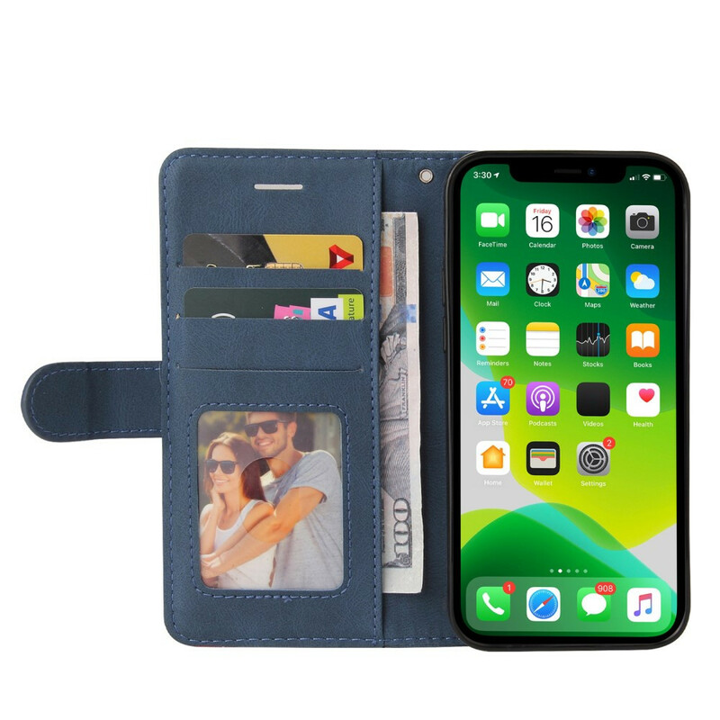 Housse iPhone 13 Simili Cuir Bicolore Signature Housse iPhone 13 Simili Cuir Bicolore Signature