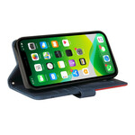 Housse iPhone 13 Simili Cuir Bicolore Signature Housse iPhone 13 Simili Cuir Bicolore Signature