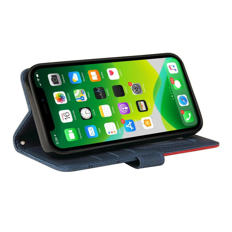 Housse iPhone 13 Simili Cuir Bicolore Signature Housse iPhone 13 Simili Cuir Bicolore Signature