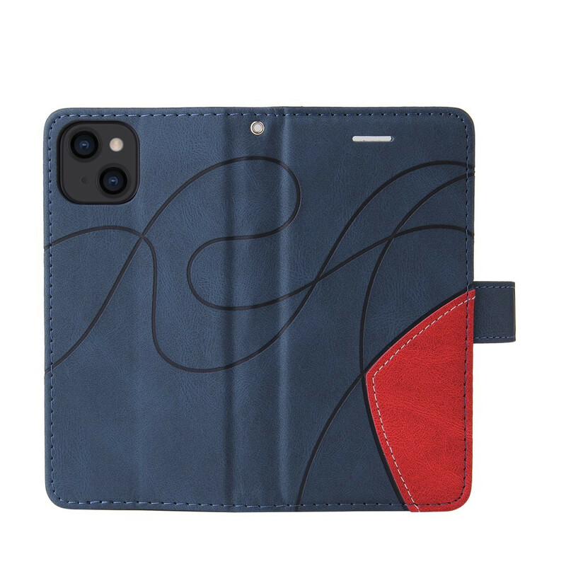 Housse iPhone 13 Simili Cuir Bicolore Signature Housse iPhone 13 Simili Cuir Bicolore Signature