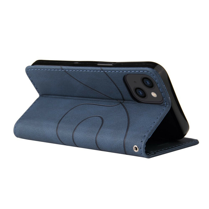 Housse iPhone 13 Simili Cuir Bicolore Signature Housse iPhone 13 Simili Cuir Bicolore Signature