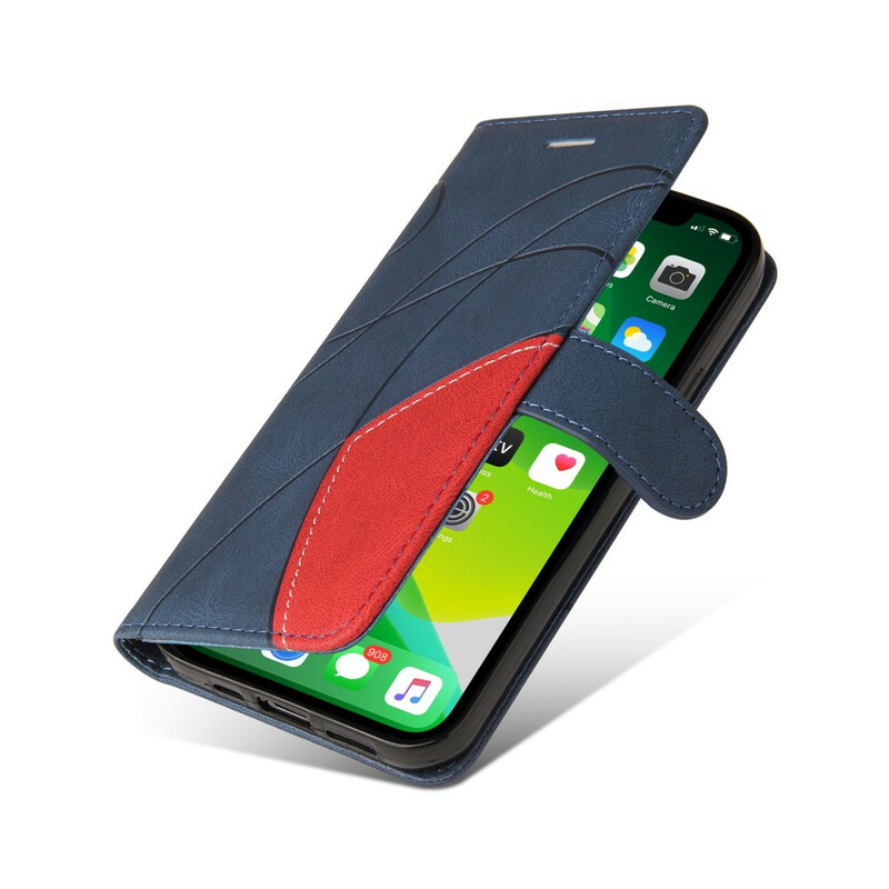 Housse iPhone 13 Simili Cuir Bicolore Signature Housse iPhone 13 Simili Cuir Bicolore Signature