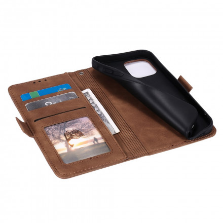 Housse iPhone 13 Simili Cuir Bicolore Contours Renforcés Housse iPhone 13 Simili Cuir Bicolore Contours Renforcés
