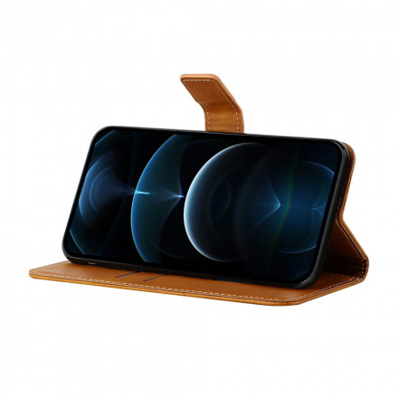 Housse iPhone 13 Style Cuir Géométrique à Lanière Housse iPhone 13 Style Cuir Géométrique à Lanière