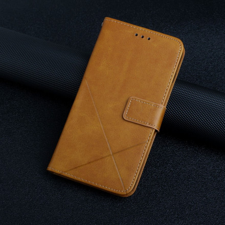 Housse iPhone 13 Style Cuir Géométrique à Lanière Housse iPhone 13 Style Cuir Géométrique à Lanière