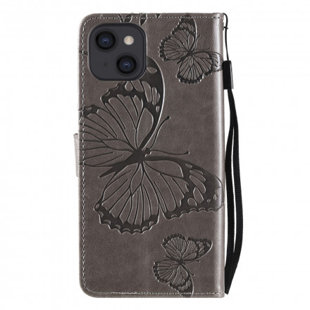 Housse iPhone 13 Papillons Géants à Lanière Housse iPhone 13 Papillons Géants à Lanière