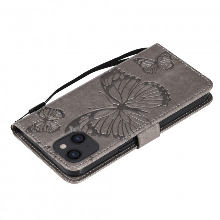 Housse iPhone 13 Papillons Géants à Lanière Housse iPhone 13 Papillons Géants à Lanière