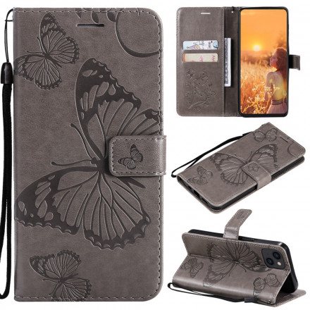 Housse iPhone 13 Papillons Géants à Lanière Housse iPhone 13 Papillons Géants à Lanière