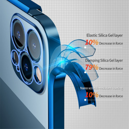Coque iPhone 13 Transparente Rebords Style Métal SULADA Coque iPhone 13 Transparente Rebords Style Métal SULADA