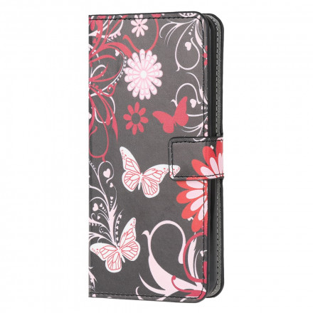 Housse Motorola Edge 20 Lite Papillons et Fleurs