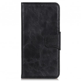 Housse Motorola Edge 20 Lite Cuir Fendu Fermoir Réversible