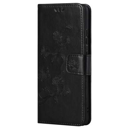 Housse Motorola Edge 20 Papillons et Fleurs à Lanière Housse Motorola Edge 20 Papillons et Fleurs à Lanière