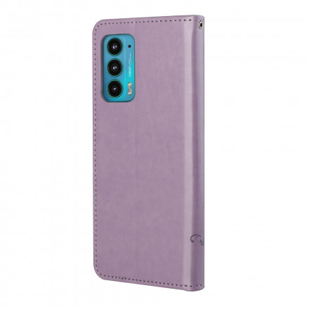 Housse Motorola Edge 20 Papillons et Fleurs à Lanière Housse Motorola Edge 20 Papillons et Fleurs à Lanière