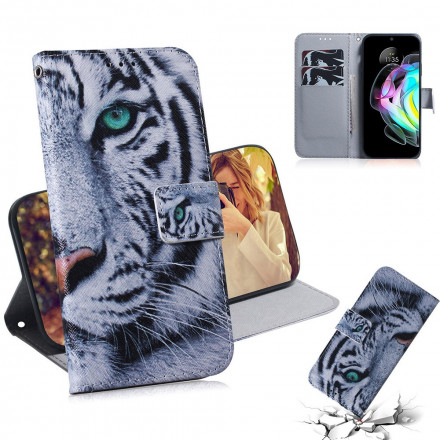Housse Motorola Edge 20 Face de Tigre Housse Motorola Edge 20 Face de Tigre