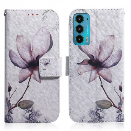 Housse Motorola Edge 20 Fleur Vieux Rose Housse Motorola Edge 20 Fleur Vieux Rose