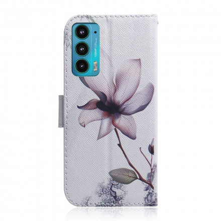 Housse Motorola Edge 20 Fleur Vieux Rose Housse Motorola Edge 20 Fleur Vieux Rose