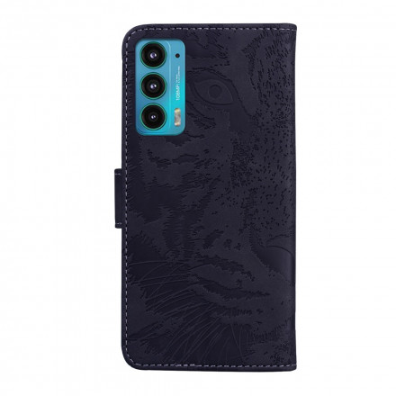 Housse Motorola Edge 20 Empreinte Face de Tigre Housse Motorola Edge 20 Empreinte Face de Tigre