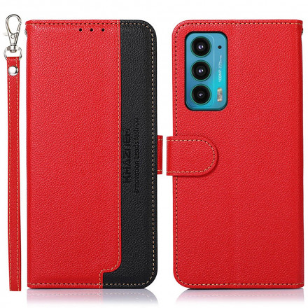 Housse Motorola Edge 20 Style Litchi RFID KHAZNEH Housse Motorola Edge 20 Style Litchi RFID KHAZNEH