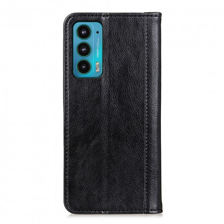 Flip Cover Motorola Edge 20 Version Cuir Litchi Fendu Flip Cover Motorola Edge 20 Version Cuir Litchi Fendu