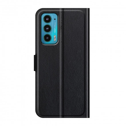 Housse Motorola Edge 20 Effet Litchi Classique Housse Motorola Edge 20 Effet Litchi Classique