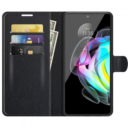 Housse Motorola Edge 20 Effet Litchi Classique Housse Motorola Edge 20 Effet Litchi Classique