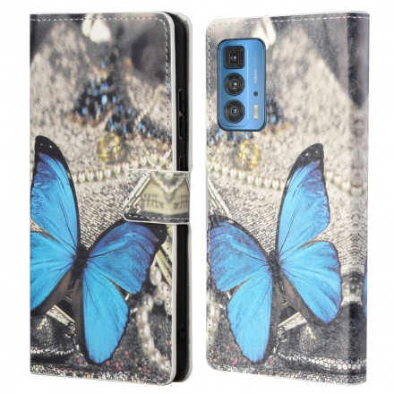 Housse Motorola Edge 20 Pro Papillon Bleu