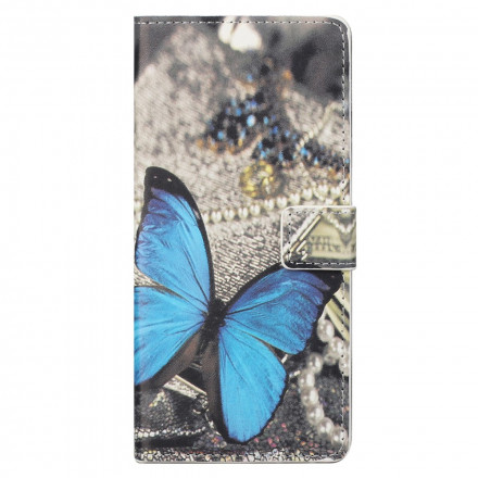 Housse Motorola Edge 20 Pro Papillon Bleu