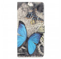 Housse Motorola Edge 20 Pro Papillon Bleu