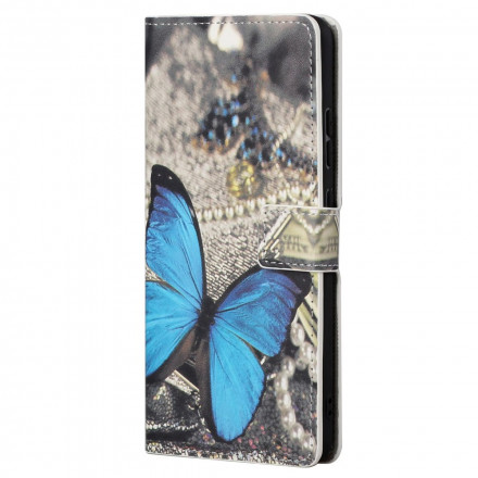 Housse Motorola Edge 20 Pro Papillon Bleu