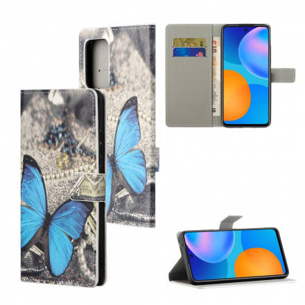 Housse Motorola Edge 20 Pro Papillon Bleu Housse Motorola Edge 20 Pro Papillon Bleu