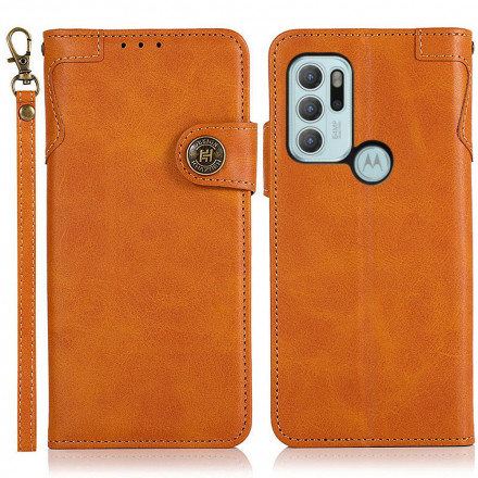 Housse Motorola G60s Simili Cuir Bouton KHAZNEH Housse Motorola G60s Simili Cuir Bouton KHAZNEH