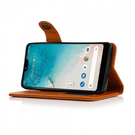Housse Motorola G60s Simili Cuir Bouton KHAZNEH Housse Motorola G60s Simili Cuir Bouton KHAZNEH