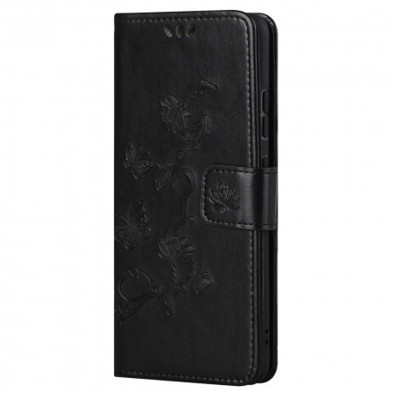 Housse Motorola Edge 20 Pro Papillons et Fleurs à Lanière Housse Motorola Edge 20 Pro Papillons et Fleurs à Lanière