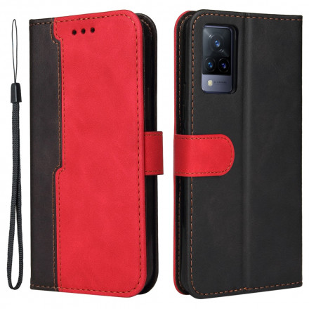 Housse Vivo V21 5G Simili Cuir Bicolore Coloré Housse Vivo V21 5G Simili Cuir Bicolore Coloré