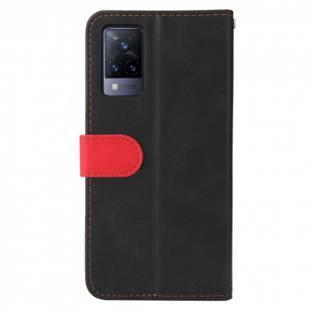 Housse Vivo V21 5G Simili Cuir Bicolore Coloré Housse Vivo V21 5G Simili Cuir Bicolore Coloré