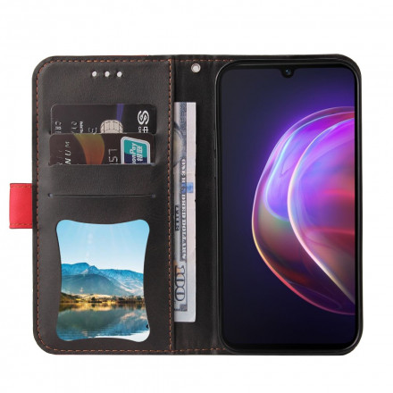 Housse Vivo V21 5G Simili Cuir Bicolore Coloré Housse Vivo V21 5G Simili Cuir Bicolore Coloré